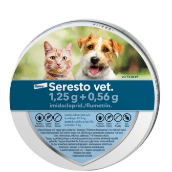 SERESTO VET. KISSA JA KOIRA ALLE 8 KG 1,25G/0,56G PANTA 1 kpl