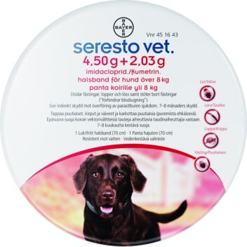 SERESTO VET. KOIRA YLI 8 KG 4,5G/2,03G PANTA 1 kpl