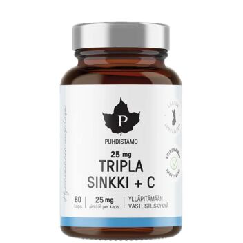 PUHDISTAMO TRIPLA SINKKI 25MG + C KAPS 60 KPL