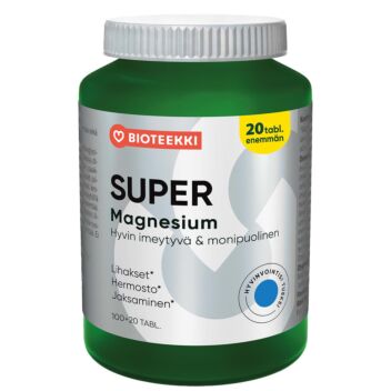 BIOTEEKIN SUPER MAGNESIUM BONUSPAKKAUS 100+20 TABL