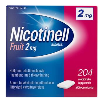 NICOTINELL FRUIT 2 mg LÄÄKEPURUKUMI 204 fol