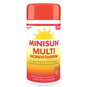 MINISUN MONIVITAMIINI MULTI MANSIKKA 90 TABL