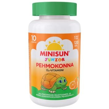 MINISUN JUNIOR PEHMOKONNA D3-VITAMIINI 10 MIKROG 120 KPL