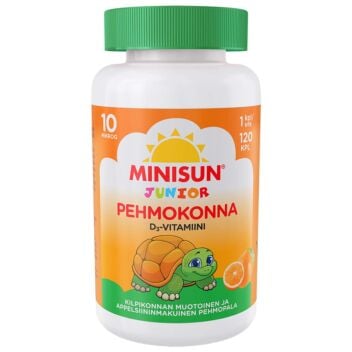 MINISUN JUNIOR PEHMOKONNA D3-VITAMIINI 10 MIKROG 120 KPL