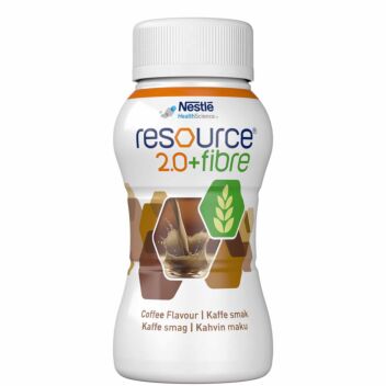 RESOURCE 2,0 + FIBRE NESTE, TÄYDENNYSRAVINTOVALMISTE KAHVI 4 X 200 ML