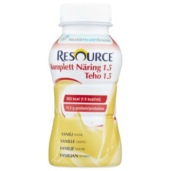 RESOURCE TEHO 1.5 NESTE, TÄYDENNYSRAVINTOVALMISTE VANILJA 4 X 200 ML