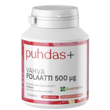 PUHDAS+ FOLAATTI 5-MTHF 500 UG VEGEKAPS 60 kpl