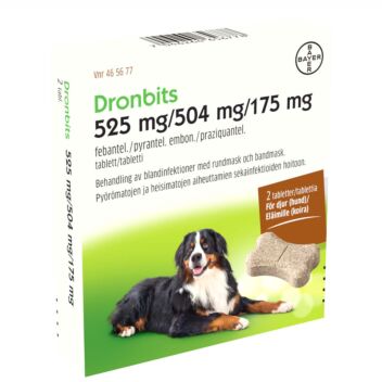 DRONBITS VET 525/504/175MG 2 fol