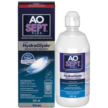 Aosept Plus HydraGlyde puhdistusliuos | Piilolinssinesteet