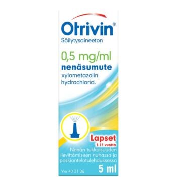 OTRIVIN SÄILYTYSAINEETON 0,5 MG/ML NENÄSUMUTE (LASTEN) 5 ml