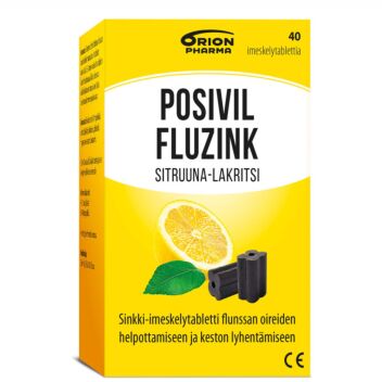 POSIVIL FLUZINK SITRUUNA-LAKRITSI IMESKELYTABL 40 KPL