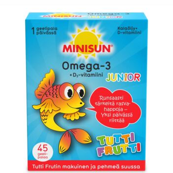 MINISUN OMEGA-3 + D3 JUNIOR TUTTI FRUTTI 45 KPL