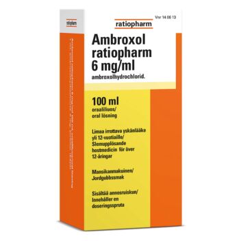 AMBROXOL RATIOPHARM 6 MG/ML SUUN KAUTTA OTETTAVA LIUOS 100 ml