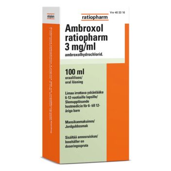 AMBROXOL RATIOPHARM 3 MG/ML SUUN KAUTTA OTETTAVA LIUOS 100 ml