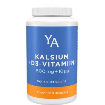 YA KALSIUM+D 10 MIKROG TROOPPINEN HEDELMÄ PURUTABL 100 KPL