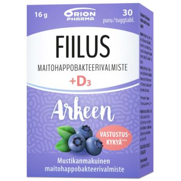 FIILUS ARKEEN MUSTIKKA + D3 PURUTABL 30 KPL