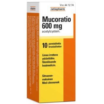 MUCORATIO 600 MG PORETABLETTI 10 kpl