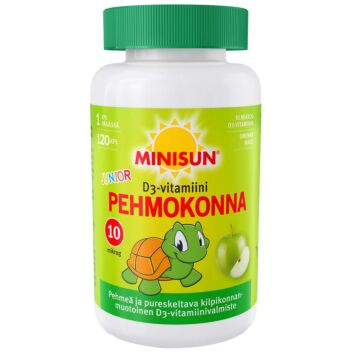 MINISUN PEHMOKONNA OMENA D-VITAMIINI JUNIOR PURESKELTAVA 120 KPL