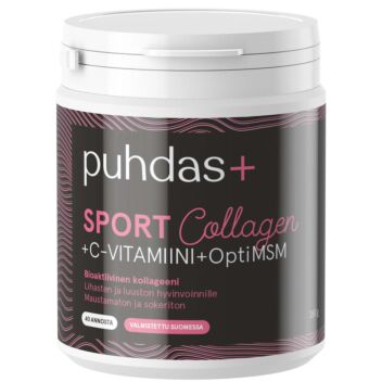 PUHDAS+ SPORT COLLAGEN & C-VITAMIINI & OPTIMSM 260 G