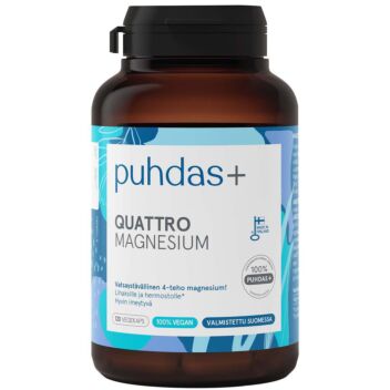 PUHDAS+ QUATTRO MAGNESIUM VEGEKAPS 120 kpl