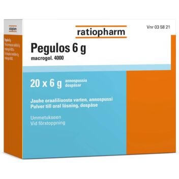 PEGULOS 6 G JAUHE ORAALILIUOSTA VARTEN, ANNOSPUSSI 20 x 6 g