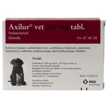 AXILUR 500MG VET TABL KISSA,KOIRA 10 fol