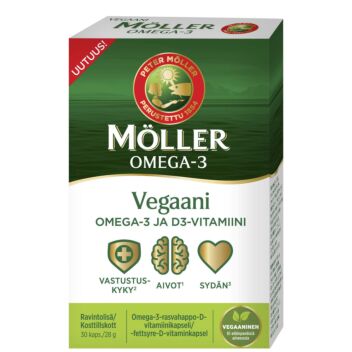 MÖLLER VEGAANI OMEGA-3 JA D-VITAMIINI KAPS 30 KPL