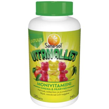 SANA-SOL VITANALLET OMENA-PÄÄRYNÄ MONIVITAMIINI 120 KPL