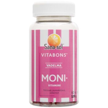SANA-SOL VITABONS MONIVITAMIINI VADELMA 60 KPL
