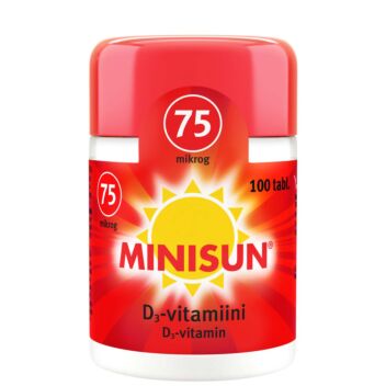 MINISUN D-VITAMIINI 75 MIKROG 100 TABL