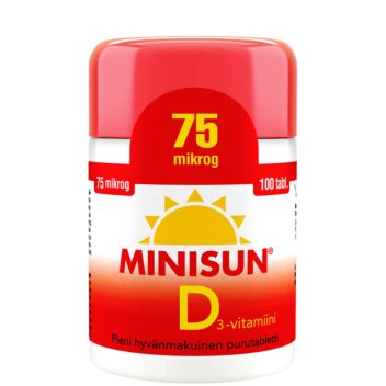 MINISUN D-VITAMIINI 75 MIKROG 100 TABL