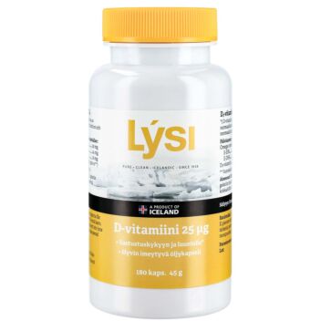 LYSI D3-VITAMIINI 25 MIKROG 180 kpl