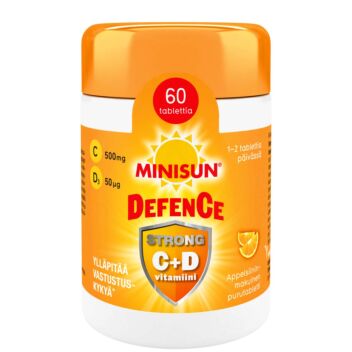MINISUN DEFENCE STRONG C+D-VITAMIINI 60 TABL