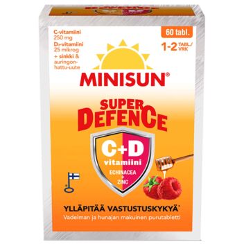 MINISUN SUPER DEFENCE VADELMA-HUNAJA 60 TABL