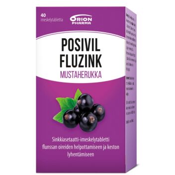 POSIVIL FLUZINK MUSTAHERUKKA IMESKELYTABL 40 kpl