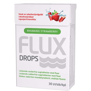 FLUX DROPS IMESKELYTABLETTI RAPARPERI-MANSIKKA 30 KPL