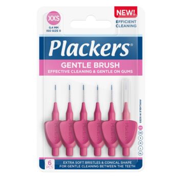 PLACKERS GENTLE BRUSH XXS 0.4 MM HAMMASVÄLIHARJA PINKKI 6 kpl