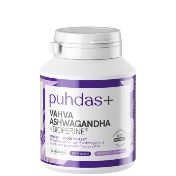 PUHDAS+ VAHVA ASHWAGANDHA & BIOPERINE 150MG VEGEKAPS 60 kpl