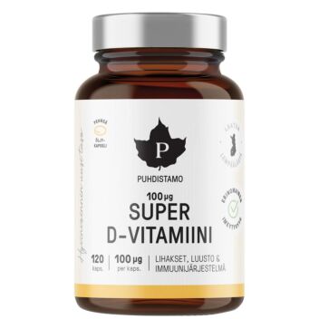 PUHDISTAMO SUPER D-VITAMIINI 100 MIKROG KAPS 120 kpl