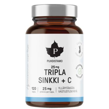 PUHDISTAMO TRIPLA SINKKI 25 MG + C KAPS 120 kpl