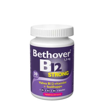 Bethover Strong B12-vitamiini vadelma-sitruuna 30 kpl | B12-vitamiini