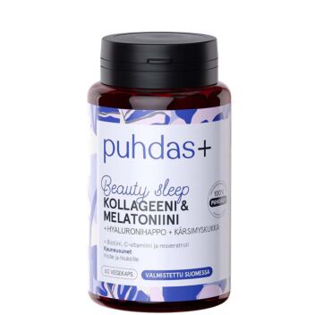 Puhdas+ Beauty Sleep kollageeni & melatoniini 60kpl | Kollageeni- ja hyaluronihappovalmisteet