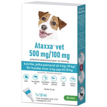 ATAXXA VET 500/100 MG PAIKALLISVALELULIUOS KERTA-ANN 1 ml