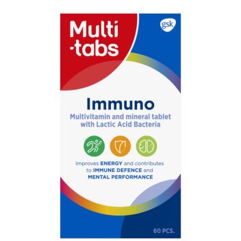 MULTI-TABS IMMUNO MONIVITAMIINI + MAITOHAPPO TABL 60 kpl | Maitohappobakteerit