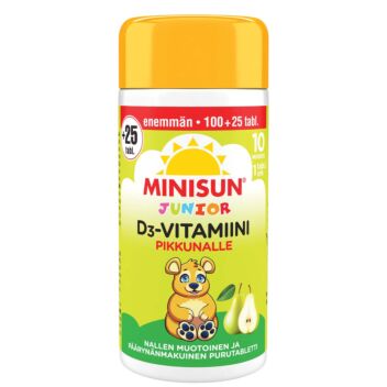 Minisun D-vitamiini Junior Nalle päärynä| D-vitamiinit 