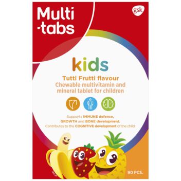 Multi-tabs kids tutti frutti monivitamiini purutabl 90 kpl | Monivitamiini