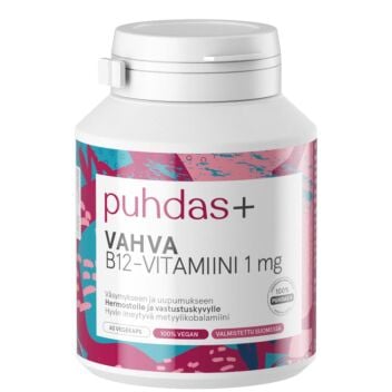 PUHDAS+ VAHVA B12-VITAMIINI 1MG VEGEKAPS 60 kpl