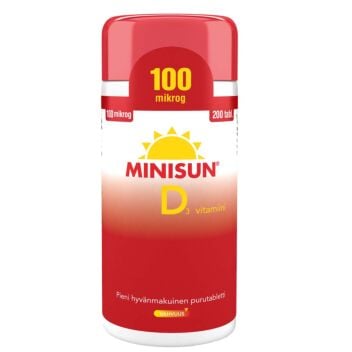 MINISUN D-VITAMIINI 100 MIKROG 200 TABL