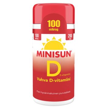MINISUN D-VITAMIINI 100 MIKROG 200 TABL