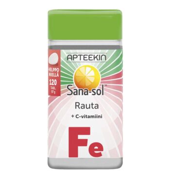 APTEEKIN SANA-SOL RAUTA + C-VITAMIINI TABL 120 kpl